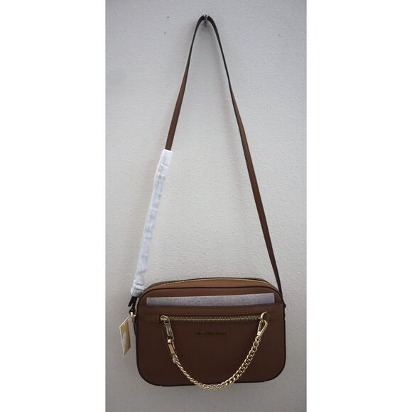 Michael Kors Jet Set 35S1GTTC7L Large Brown Saffiano Leather Crossbody Bag - Picture 11 of 16